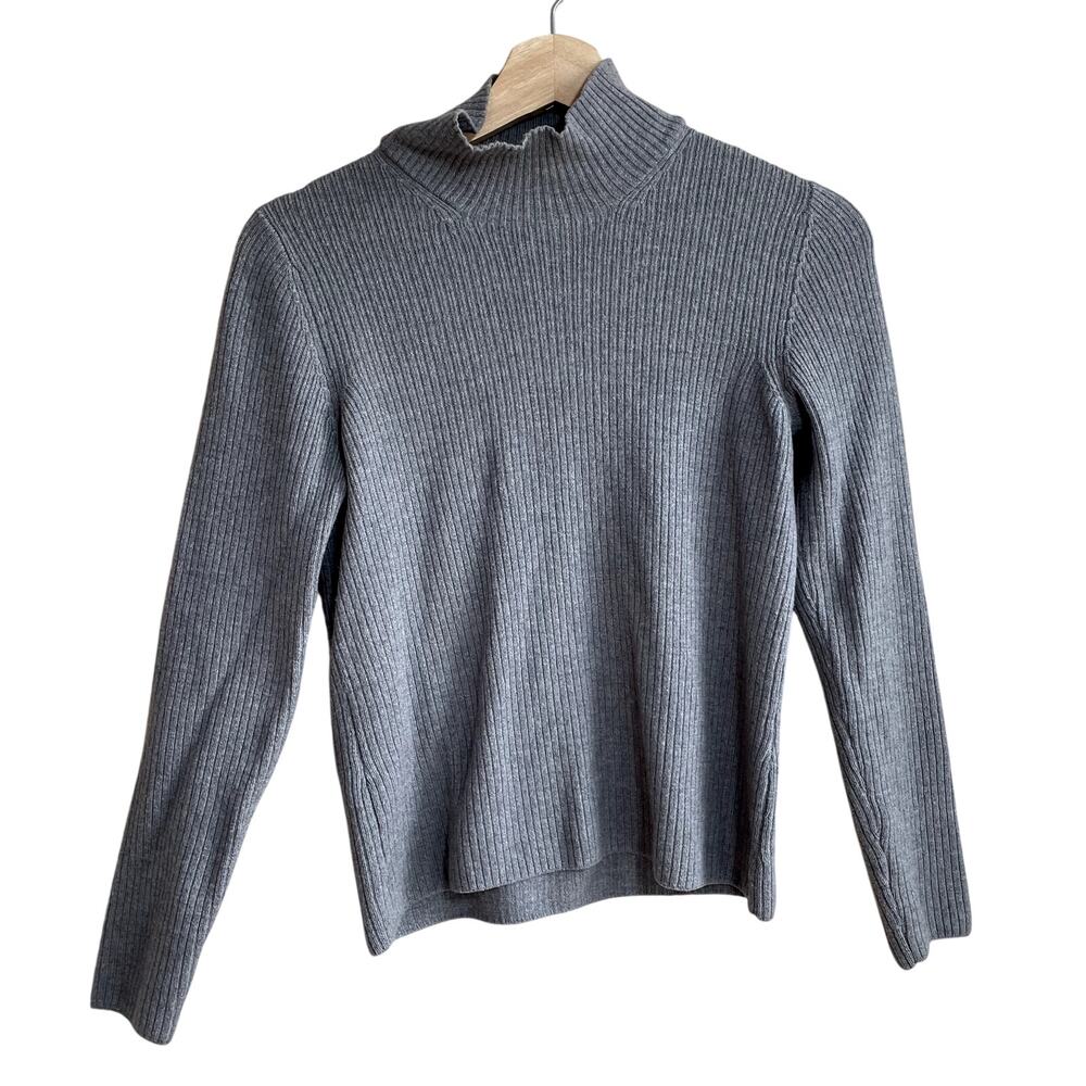 Classiques Entier woolmark 100% pure new merino wool gray sweater women's S flaw